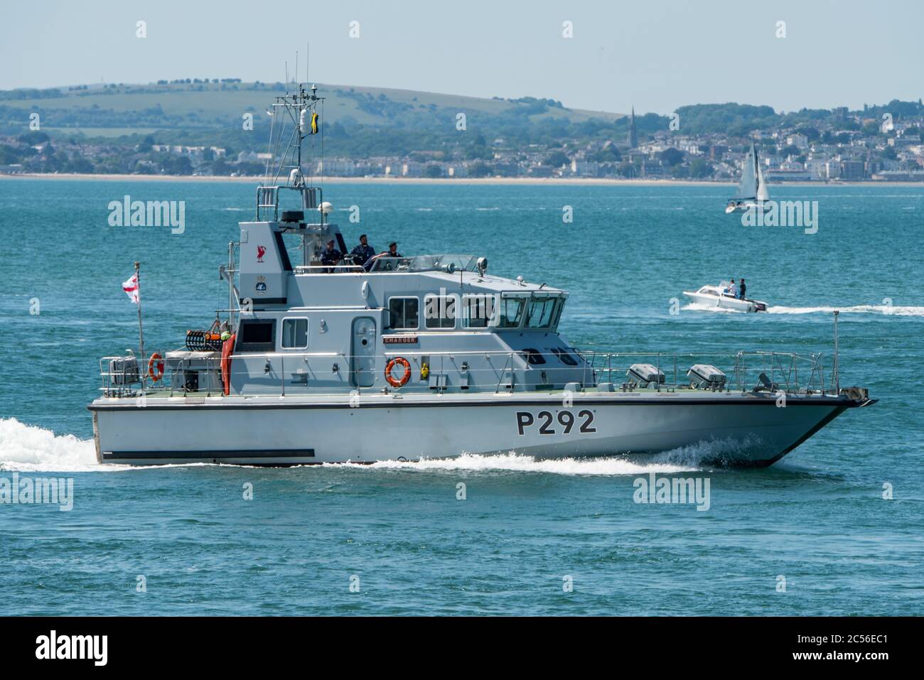 The Royal Navy Archer Class patrol boat HMS Charger (P292) at Portsmouth, UK on the 1st June 2020. Stock Photo