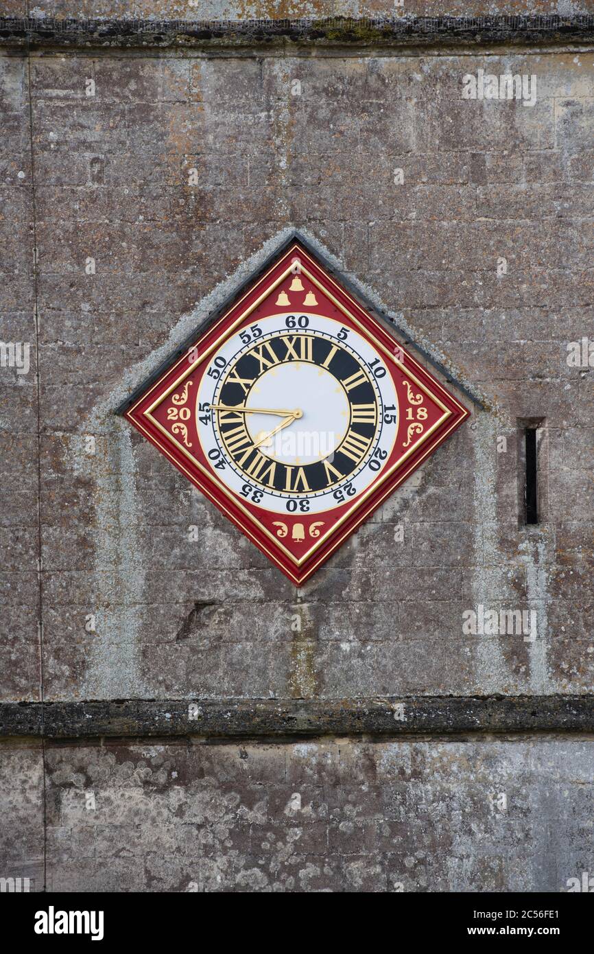 St Marys church clock face. Painswick, Gloucestershire, England Stock Photo