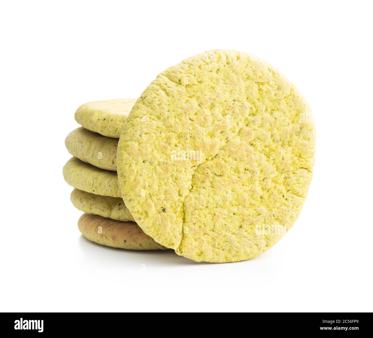 Indian pita bread isolated on white background. Stock Photo