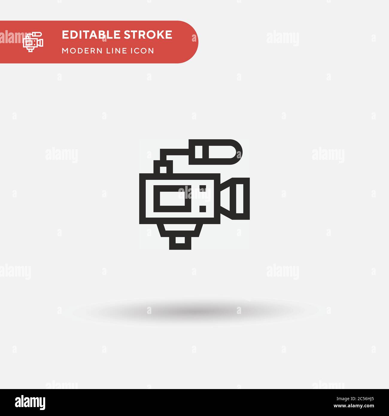 Videocamera Simple vector icon. Illustration symbol design template for ...