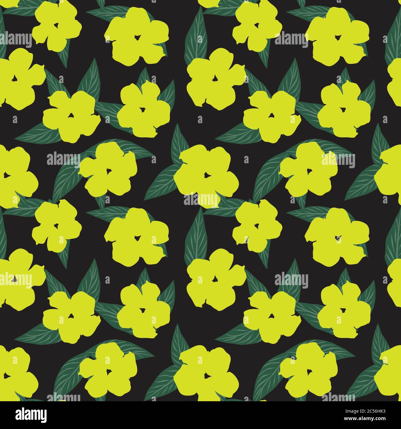 Yellow Tropical Leaf botanical seamless pattern background suitable for ...