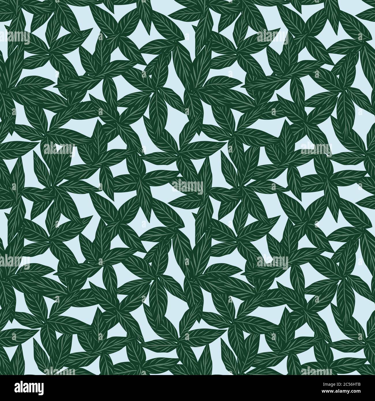 Sky Blue Tropical Leaf botanical seamless pattern background suitable ...