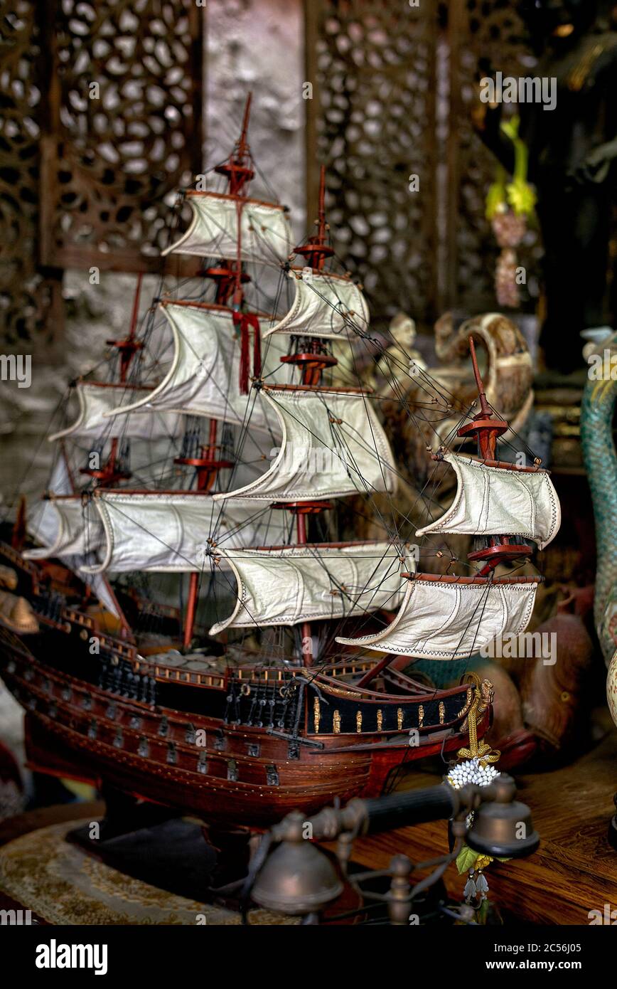 Antique sailing ship, wooden tall ship Stock Photo - Alamy