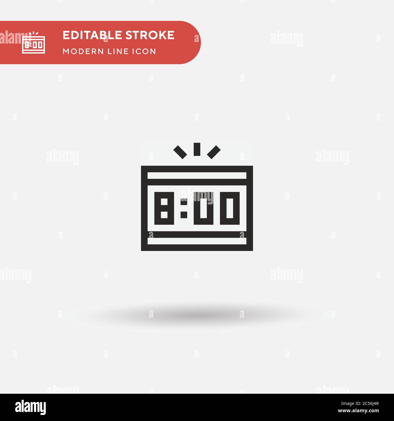 Digital Alarm Clock Simple vector icon. Illustration symbol design