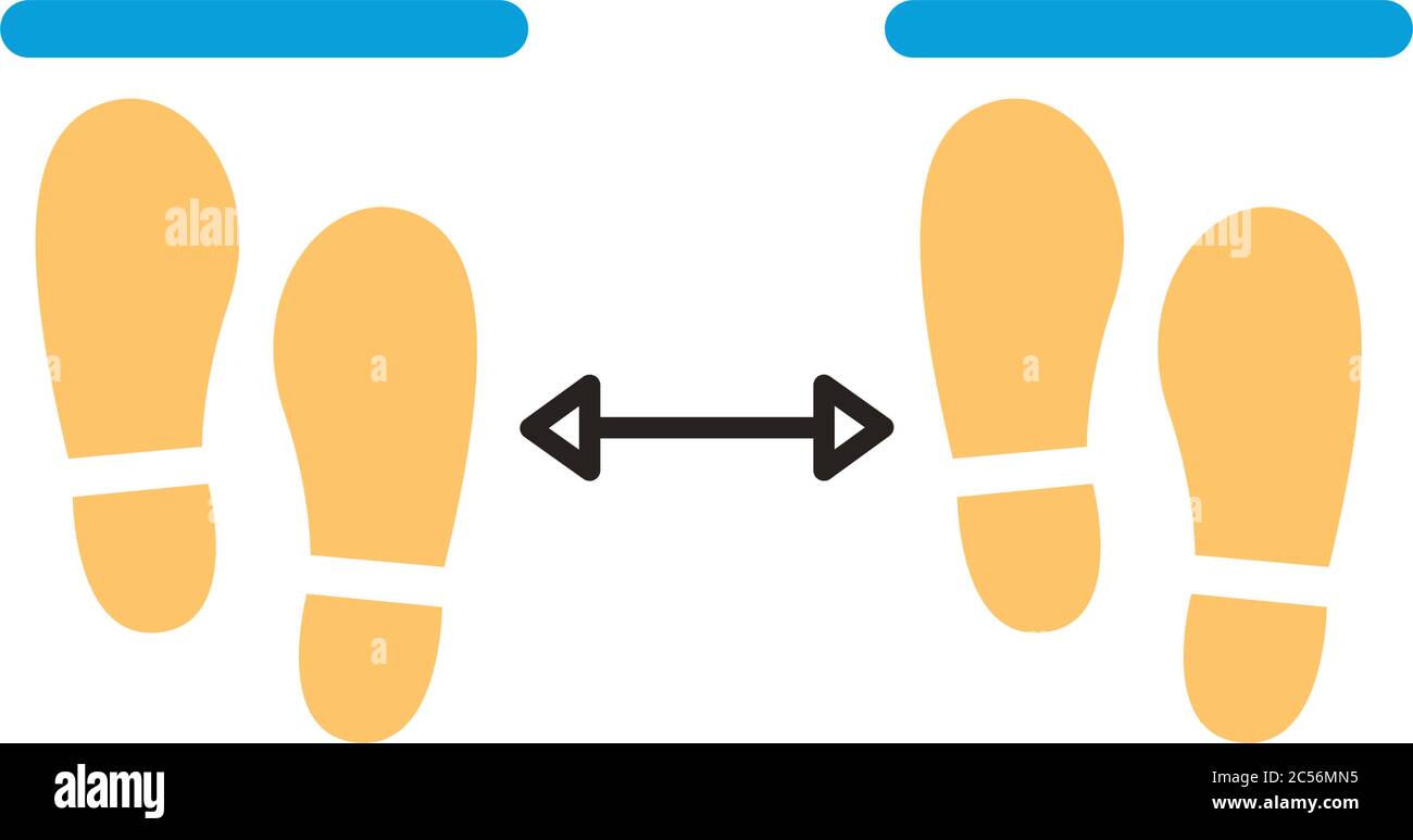 Social Distancing Steps steps prints social distance flat style vector illustration design ...