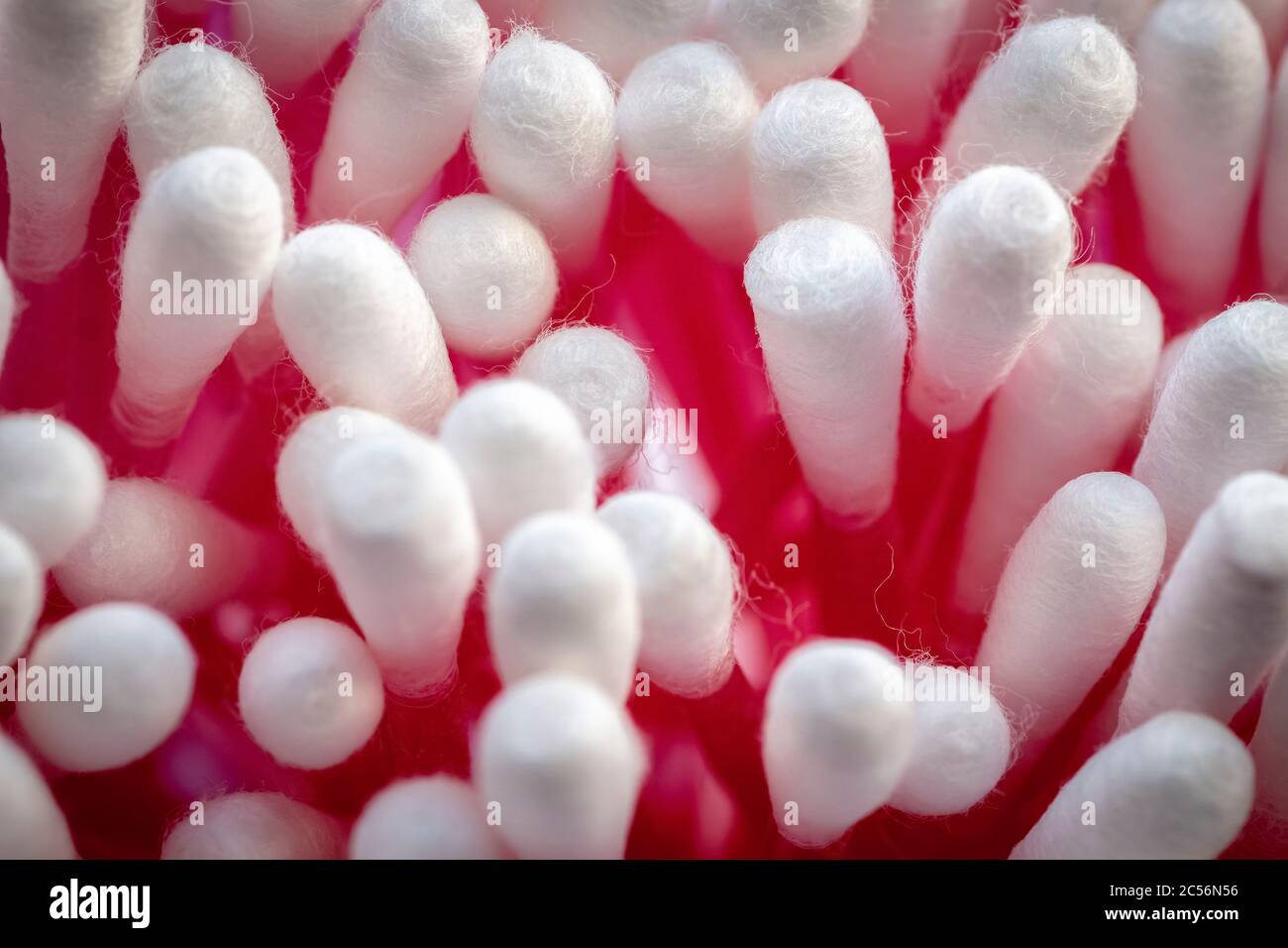 Red ear sticks in open plastic packaging closeup Stock Photo Alamy