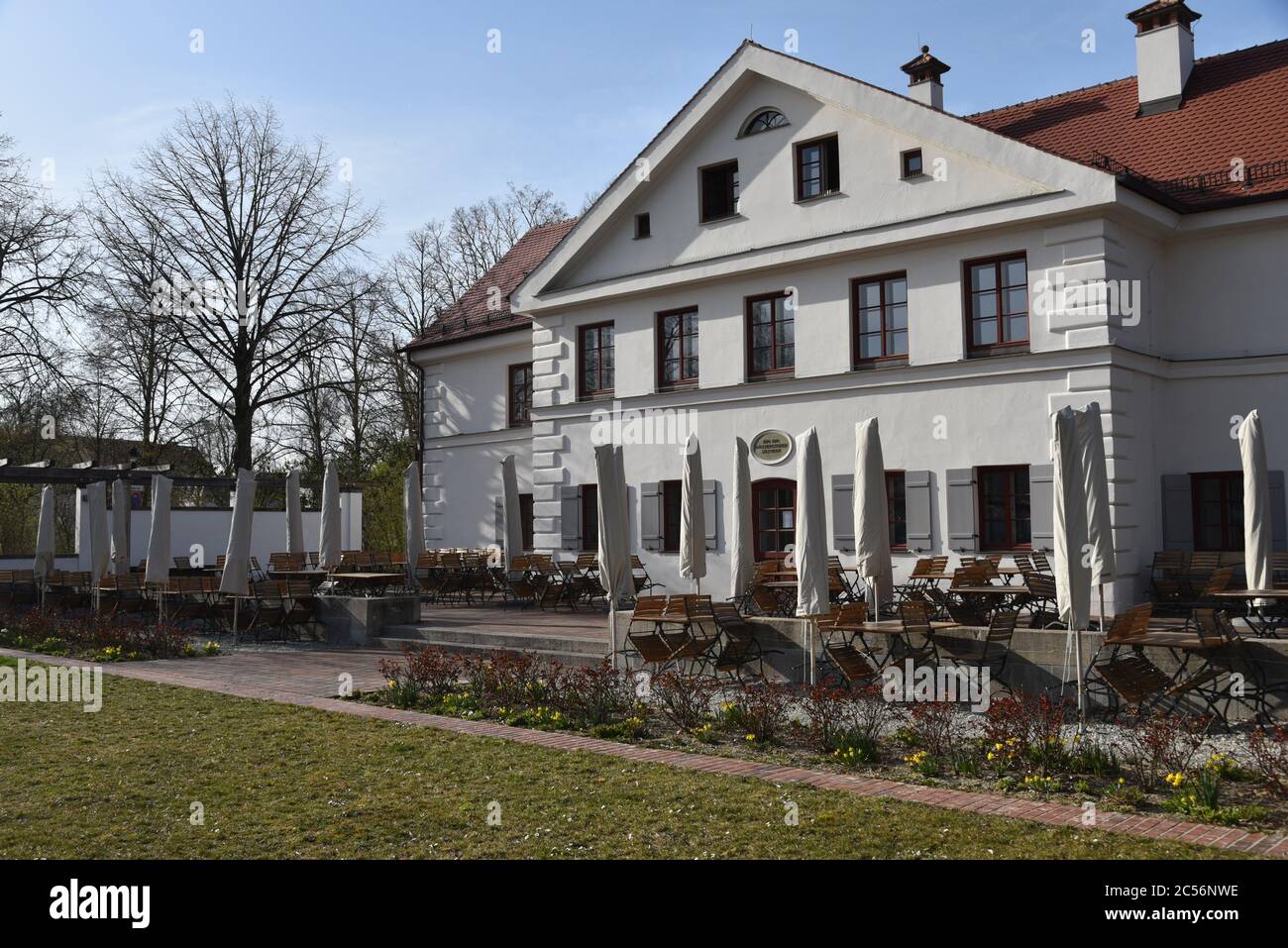 Europe, Germany, Bavaria, Landshut, closed gastronomy because of the Corona virus, exit restriction Stock Photo