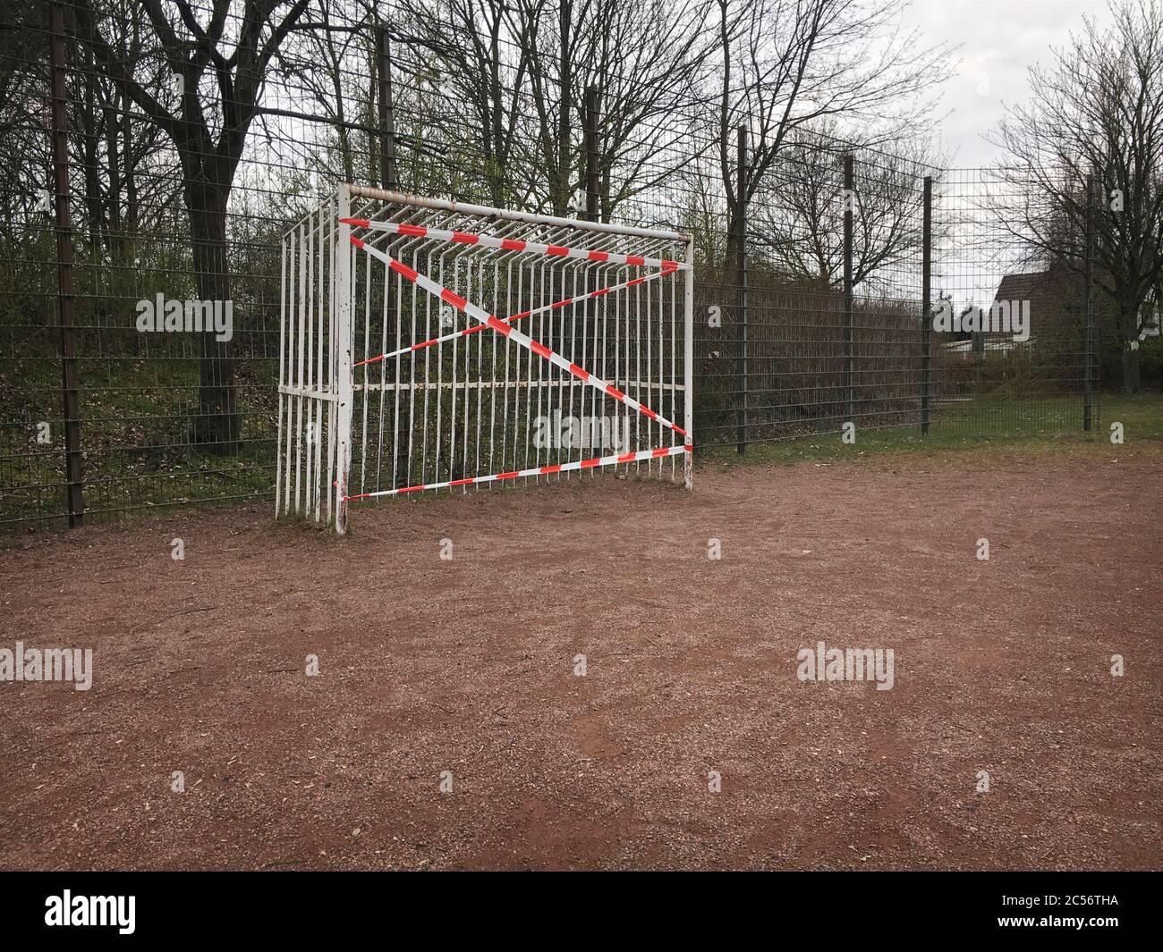 orphaned playground in Schenefeld, Pinneberg district on April 2, 2020, closed due to Corona and Covid-19 Stock Photo