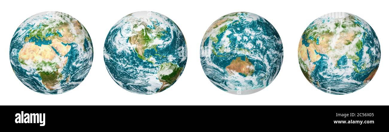 3d rendering earth continents Cut Out Stock Images & Pictures - Alamy