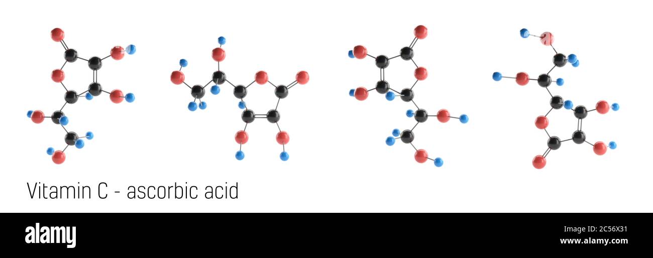 Vitamin C Molecule Structure. lascorbic acid, ascorbic acid, ascorbate