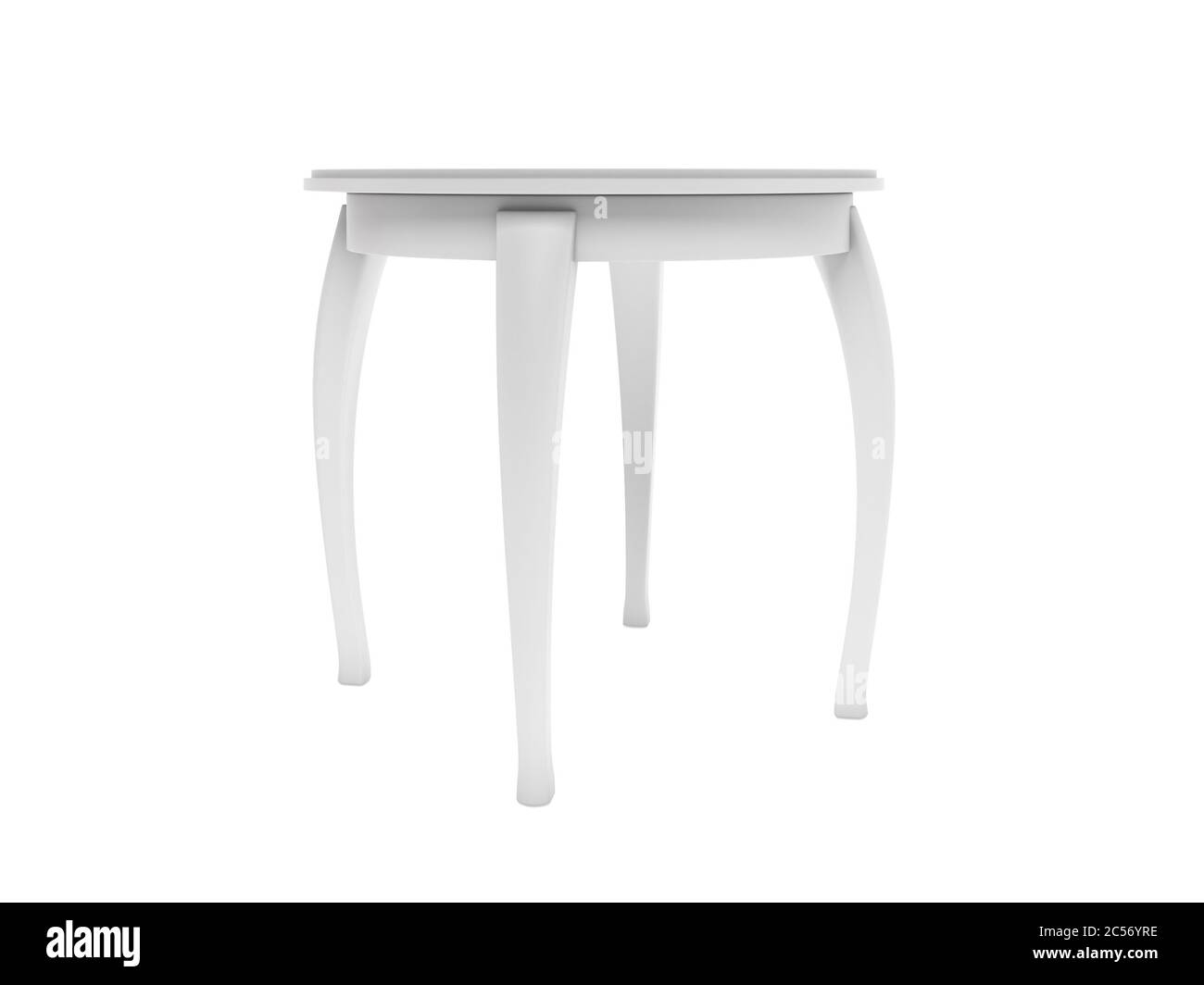 Round Table Rendering White round table. 3d rendering illustration Stock Photo - Alamy