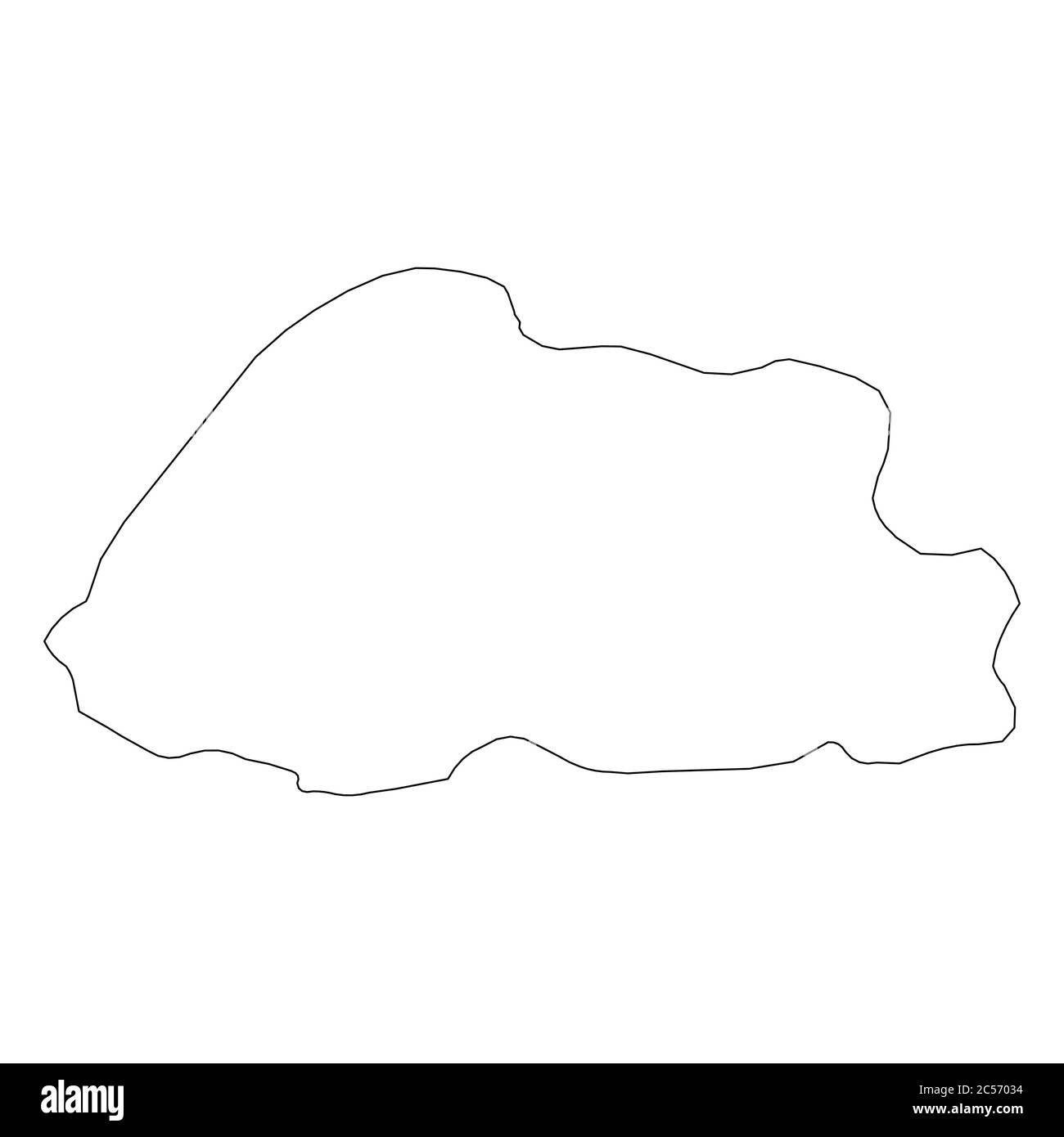 Bhutan - solid black outline border map of country area. Simple flat vector illustration. Stock Vector