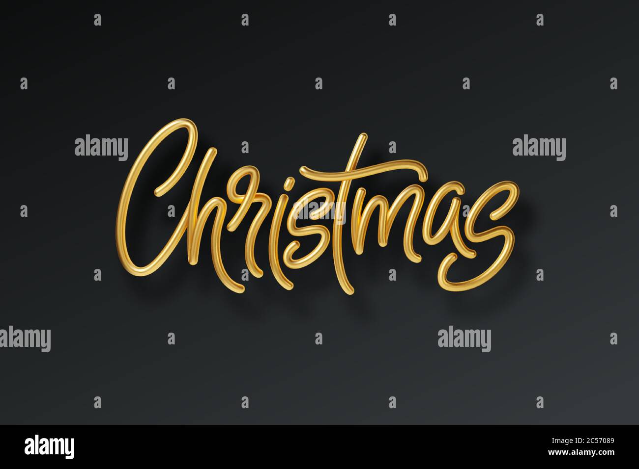 Golden shiny realistic 3d inscription Merry Christmas isolated on black ...