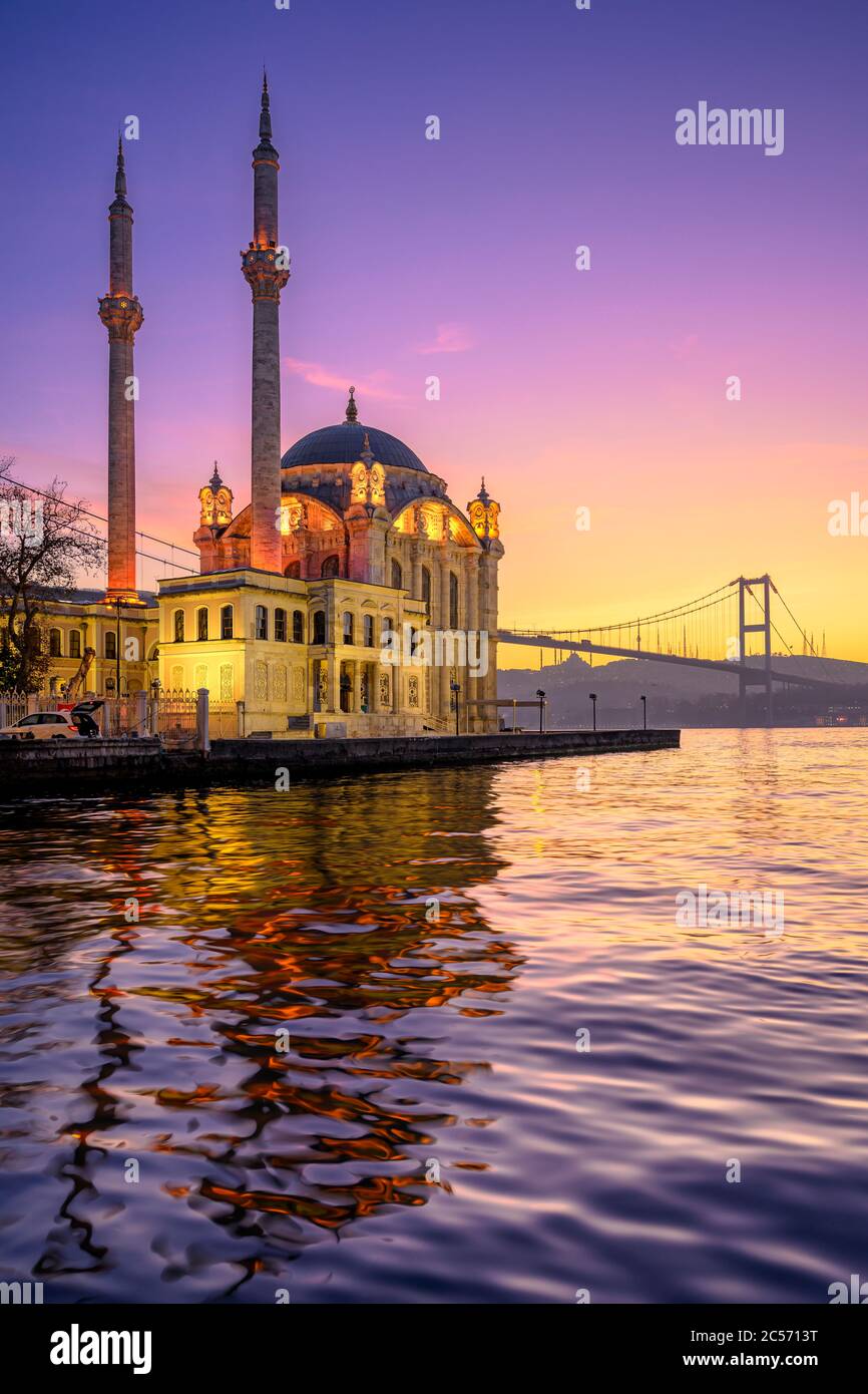 Ortakoy Mosque With Bosphorus Bridge In Istanbul Turkey At Sunrise ortakoy-mosque-with-bosphorus-bridge-in-istanbul-turkey-at-sunrise