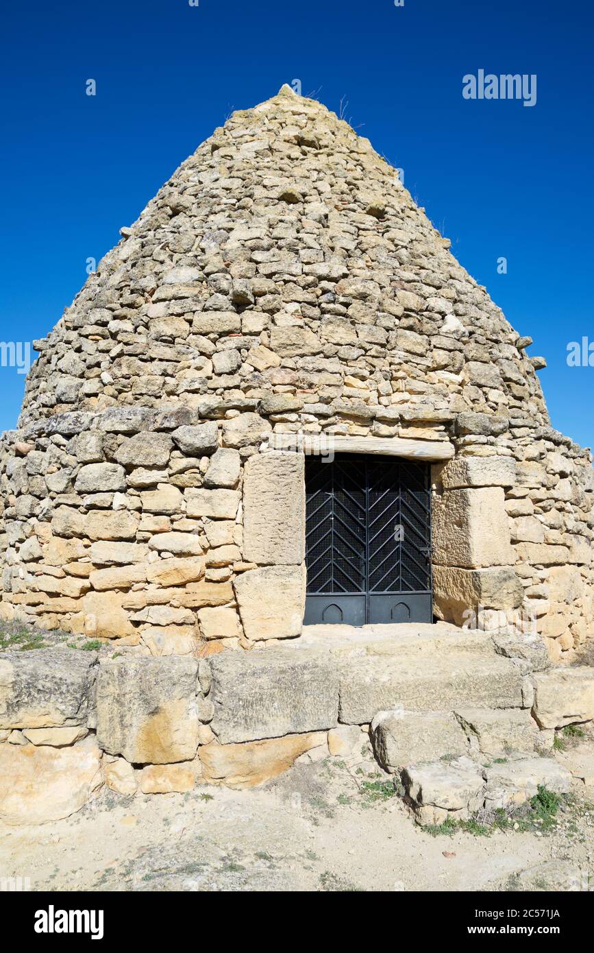 Ancient stone fridge in Fuendetodos, Zaragoza province, Aragon in Spain. Stock Photo