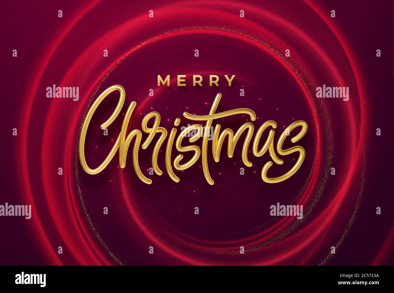 Realistic shiny 3D golden inscription Merry Christmas on a background ...