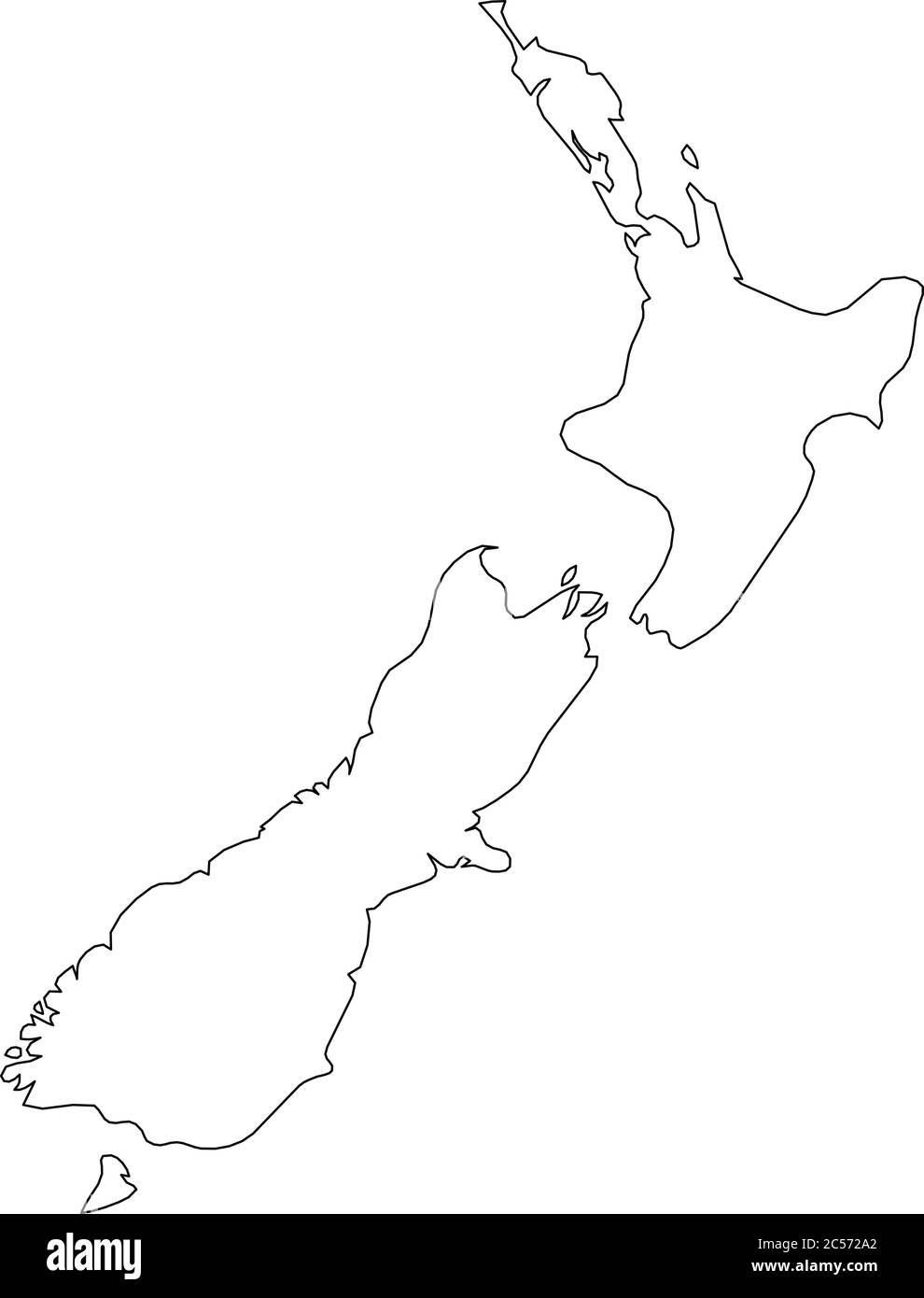 New Zealand Country Outline New Zealand - Solid Black Outline Border Map Of Country Area. Simple Flat  Vector Illustration Stock Vector Image & Art - Alamy