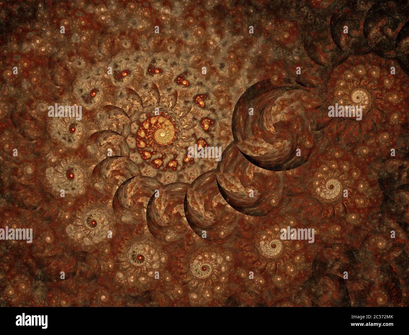 Ammonites - Flame Fractal Art Stock Photo