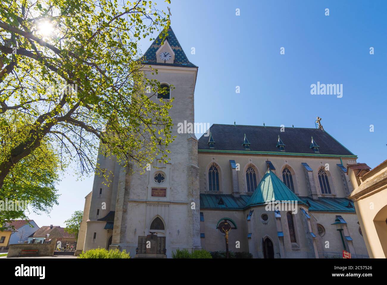 Grossengersdorf, church Grossengersdorf in Weinviertel region, Lower Austria, Austria Stock Photo