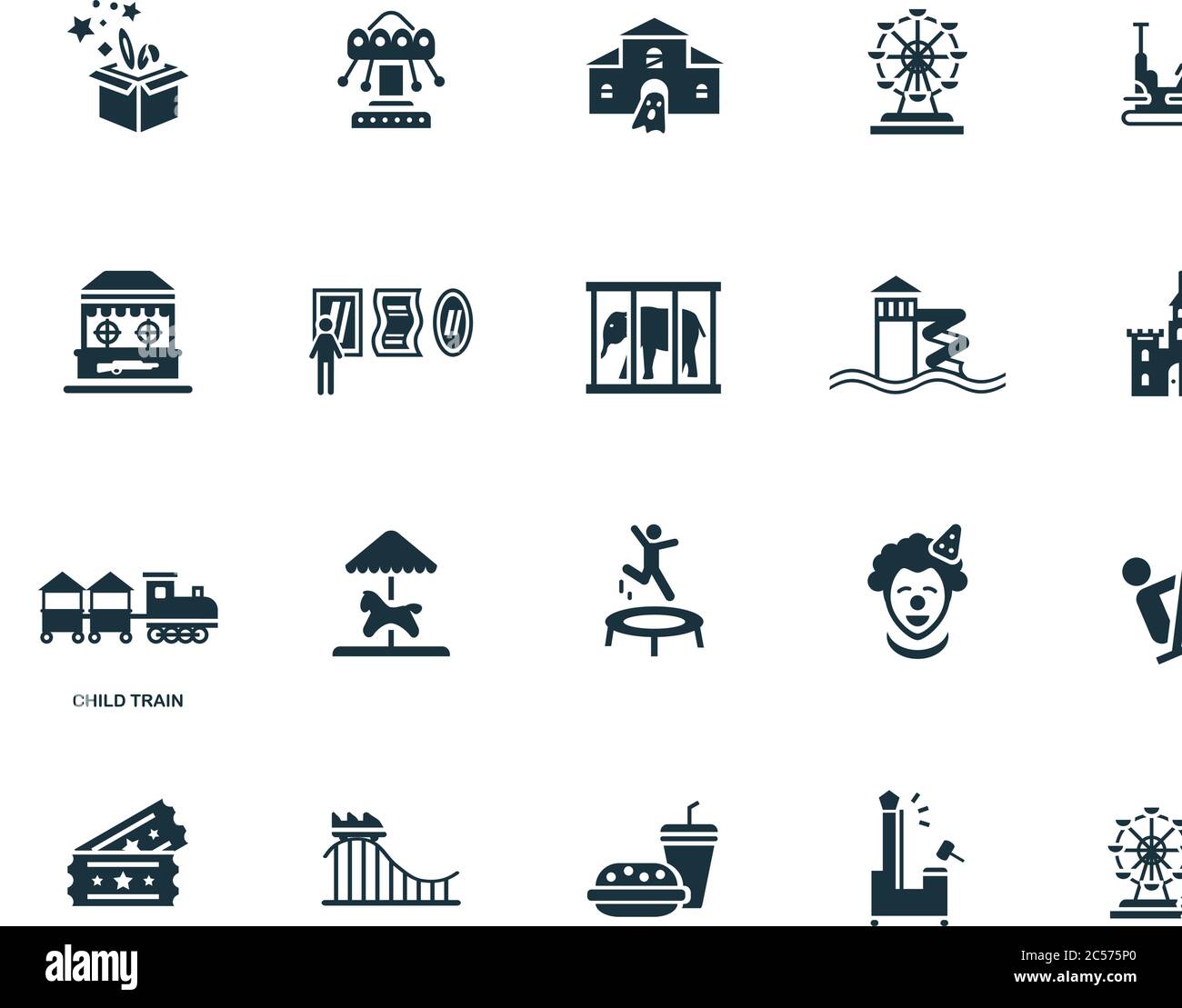 Child Train icon. Simple element from amusement park collection. Creative Child Train icon for web design, templates, infographics and more Stock Vector