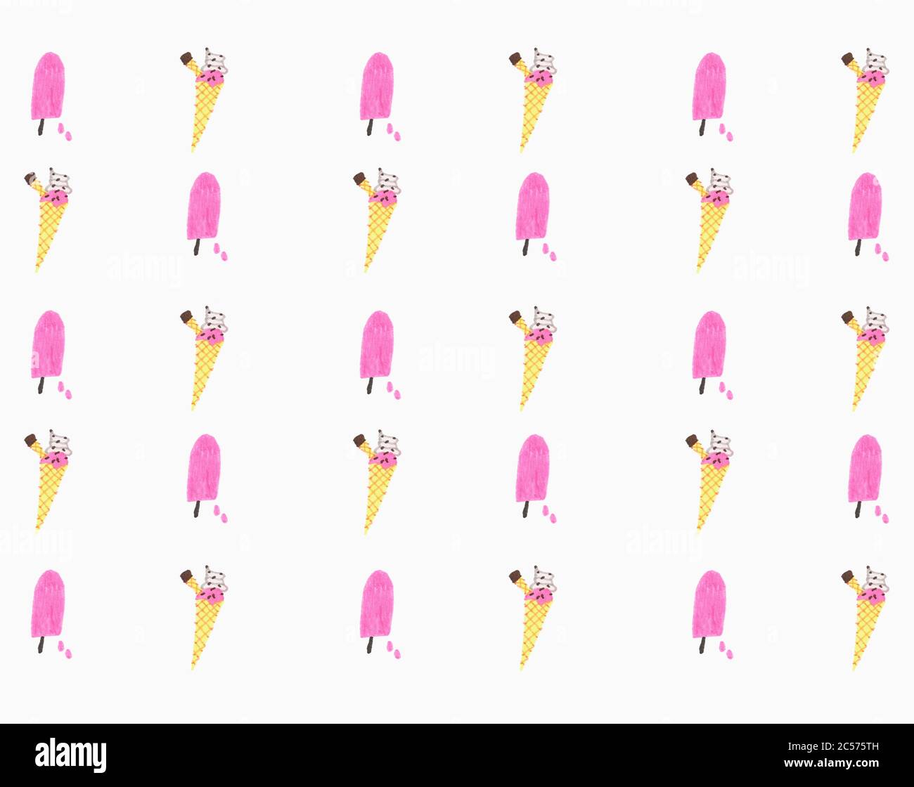 Pink Ice Cream Cone Pattern Print Women's Shorts