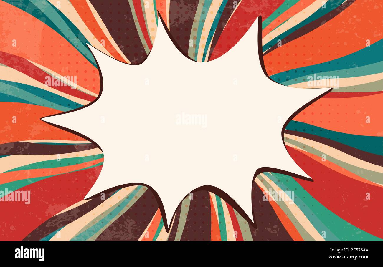 Splash or speech bubble pop Vintage retro starburst. Comic background.Wallpaper backdrop for advertising or party. Explosion in comics boom Stock Vector Image & Art - Alamy