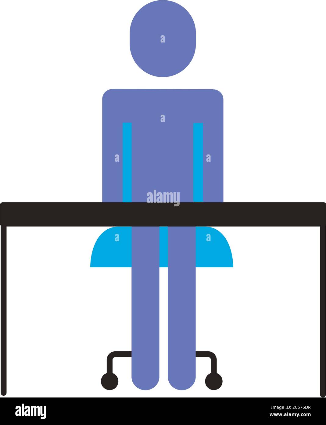 businessman figure in desk flat style icon vector illustration design ...