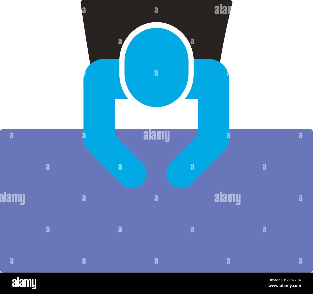 businessman figure in desk flat style icon vector illustration design ...