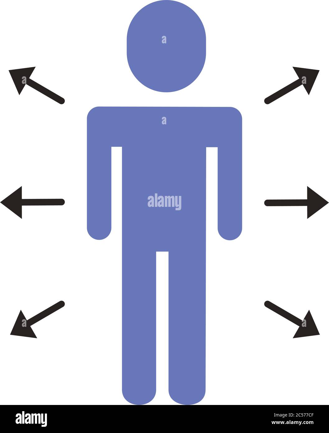 businessman figure with arrows flat style icon vector illustration ...