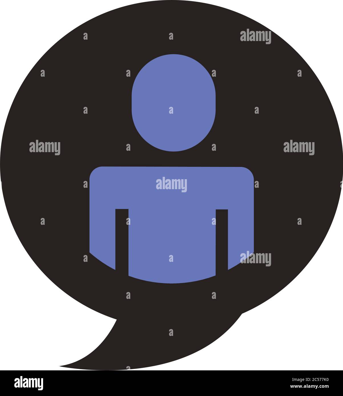 businessman figure in speech bubble flat style icon vector illustration ...