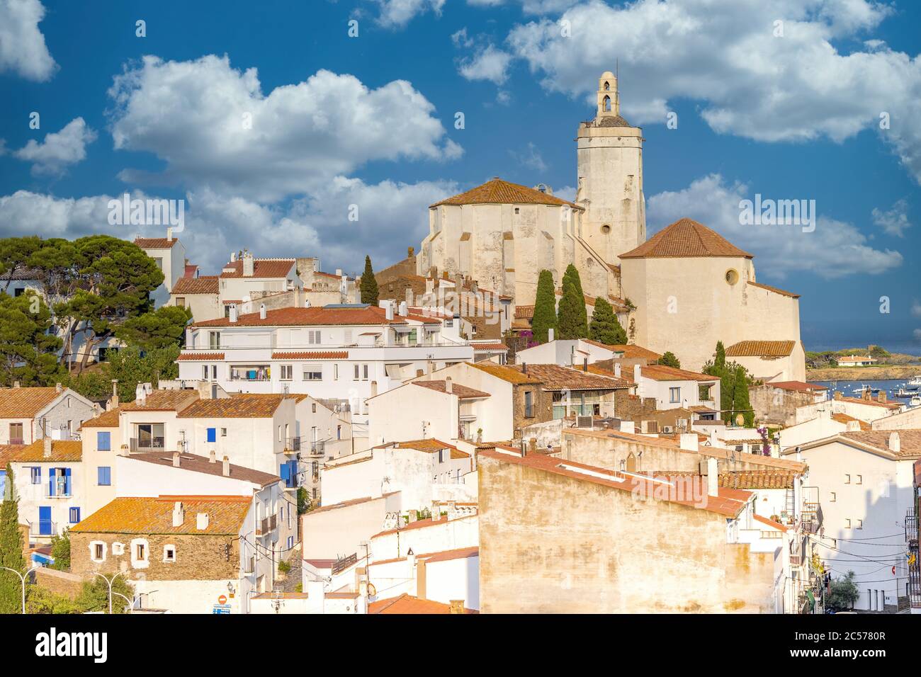 Detail of beautiful small town Cadaques in Costa Brava in Catalonia of Spain Stock Photo