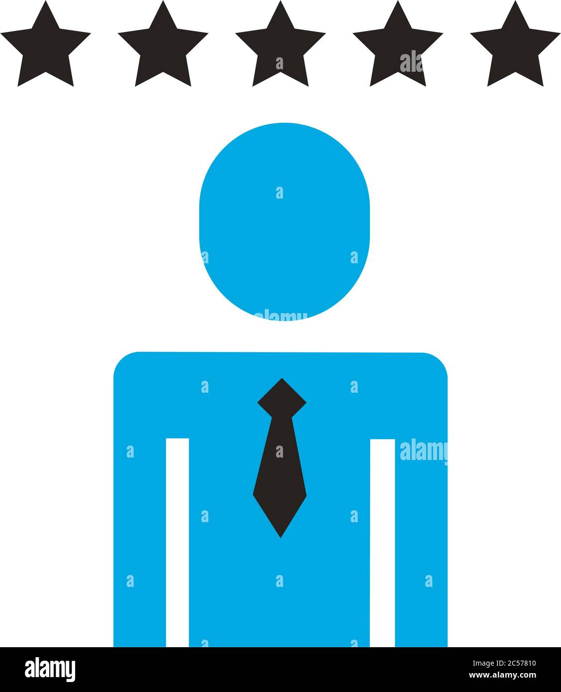 businessman figure with stars flat style icon vector illustration ...