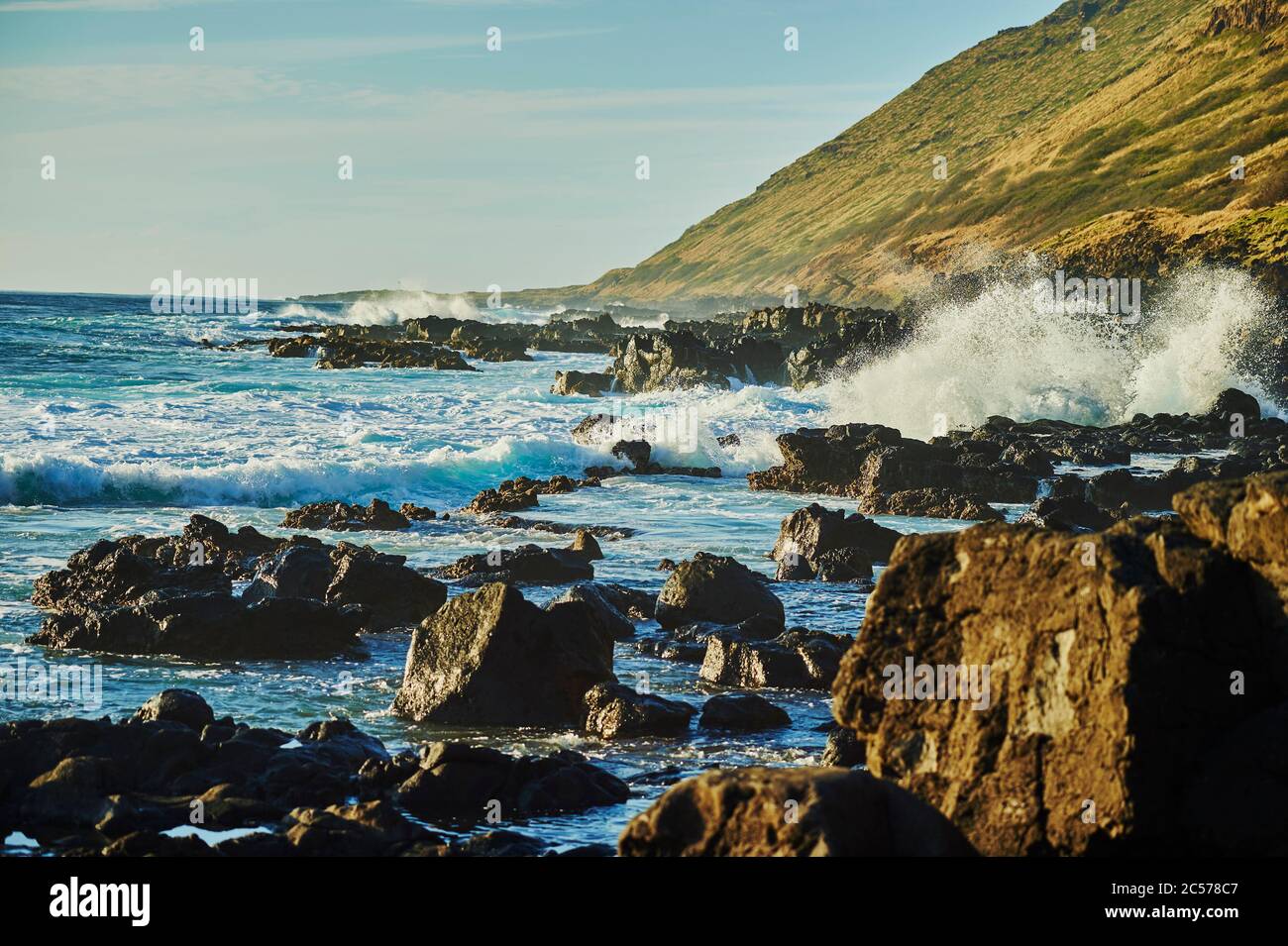 Beach landscape in Ka'ena Point State Park, Hawaiian Island of Oahu ...