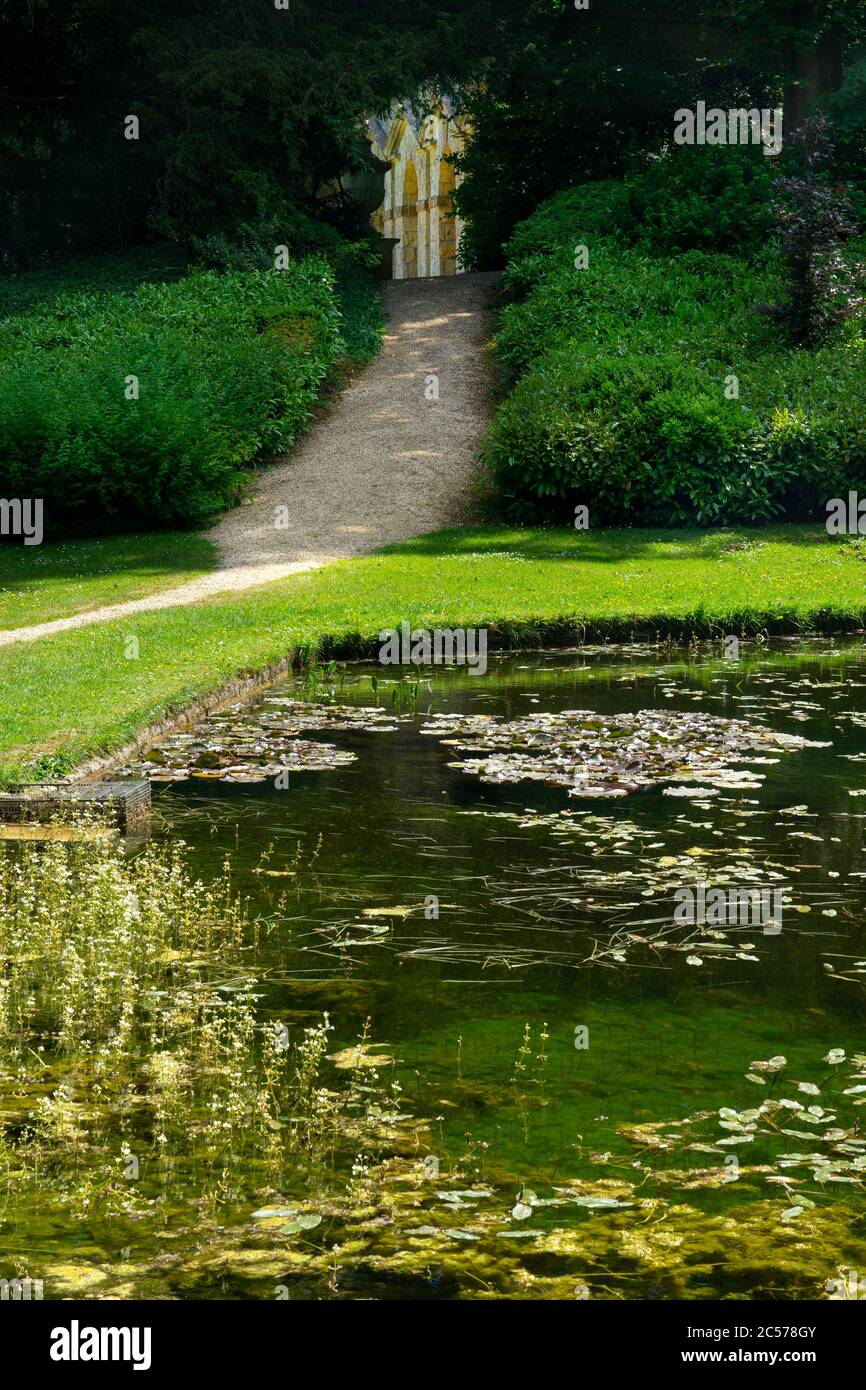 Pond at Rousham House and Gardens,Oxfordshire,England Stock Photo