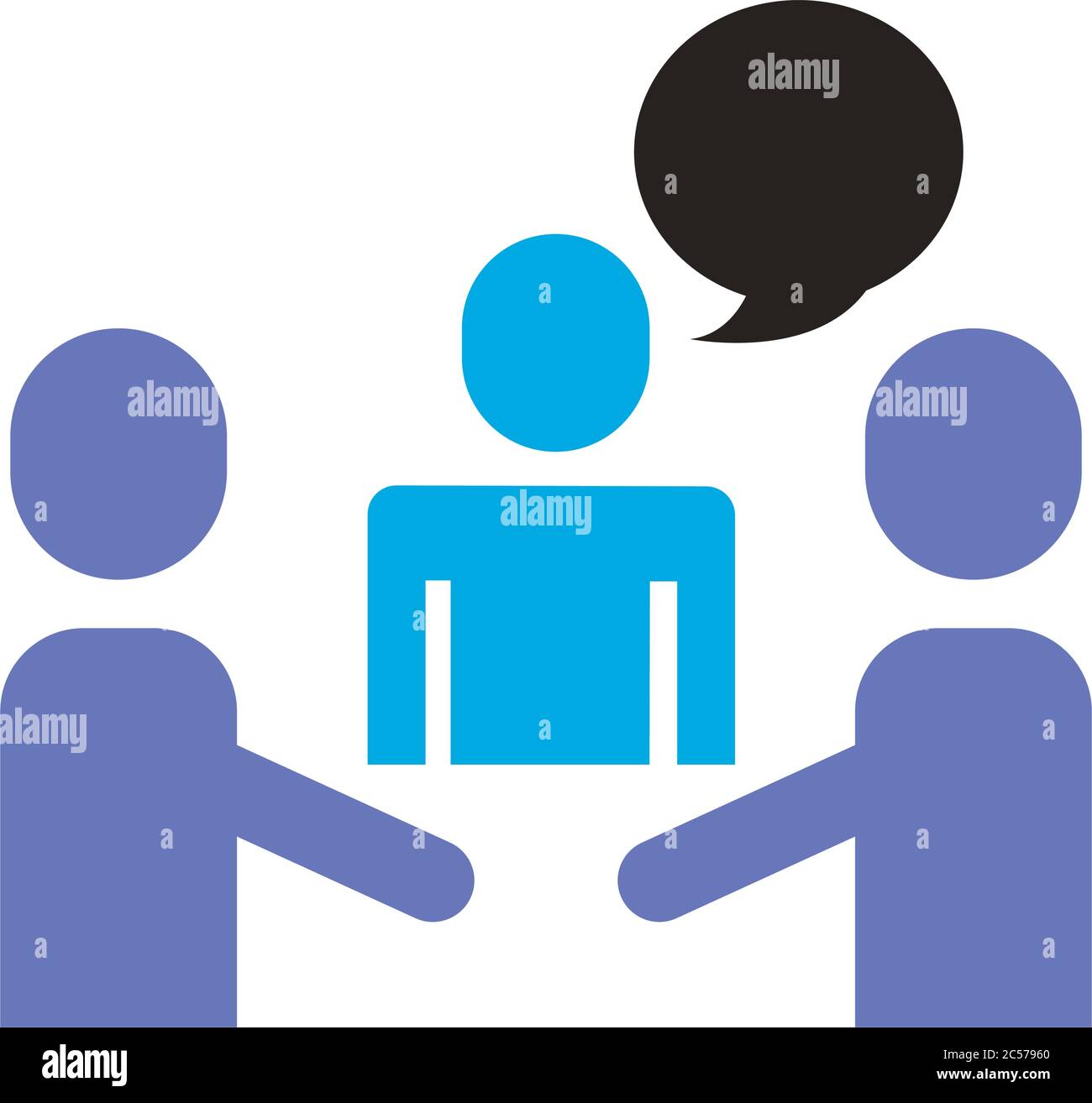 businessmen teamwork figures with speech bubble flat style icon vector ...