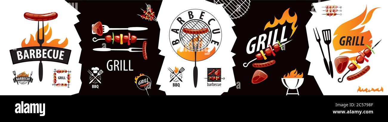 Set of vector icons for barbecue and grill Stock Vector Image & Art - Alamy