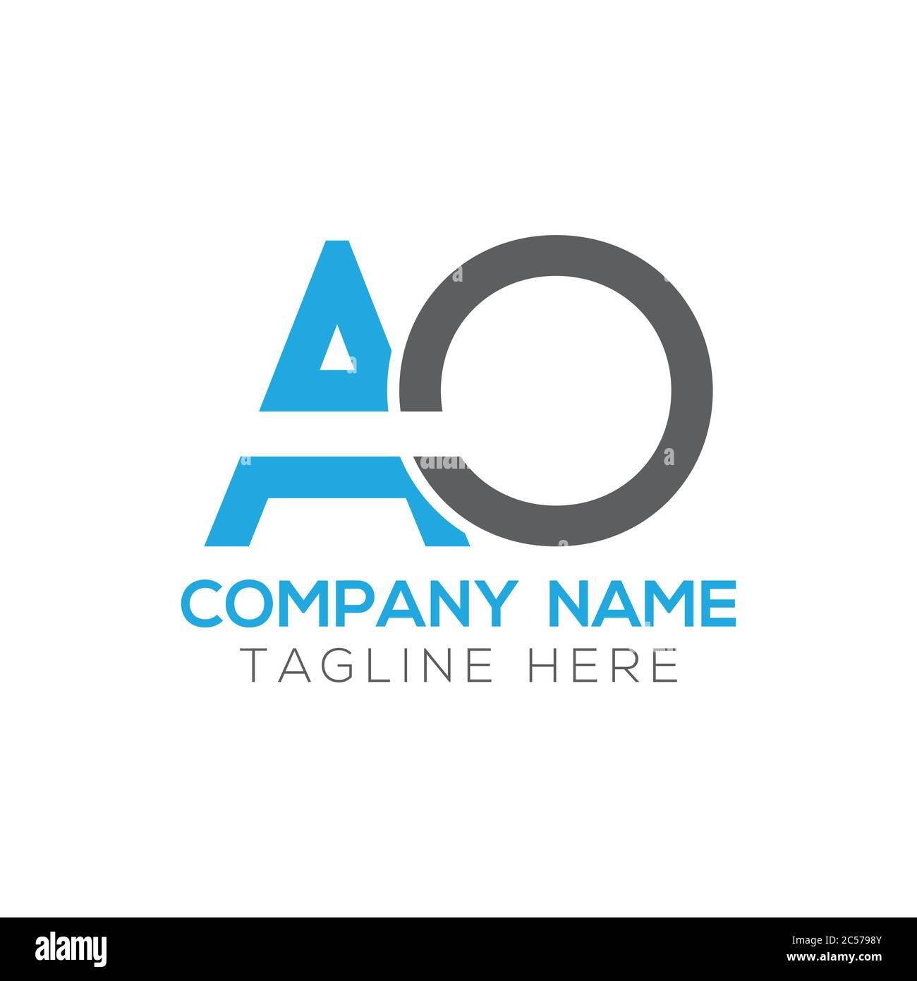 Initial AO Letter Logo Design Modern Business Typography Vector