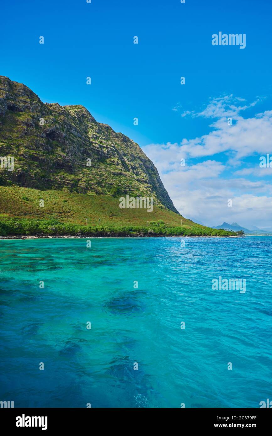 Beach landscape at Makai Research Pier, Kaup? Beach Park, Hawaiian
