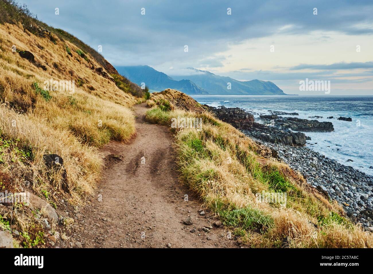 Beach landscape in Ka'ena Point State Park, Hawaiian Island of Oahu ...
