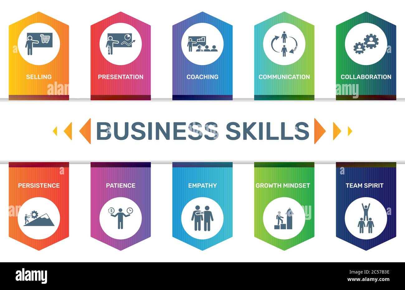 Vector Infographic template Business Skills data visualization. 10 step ...