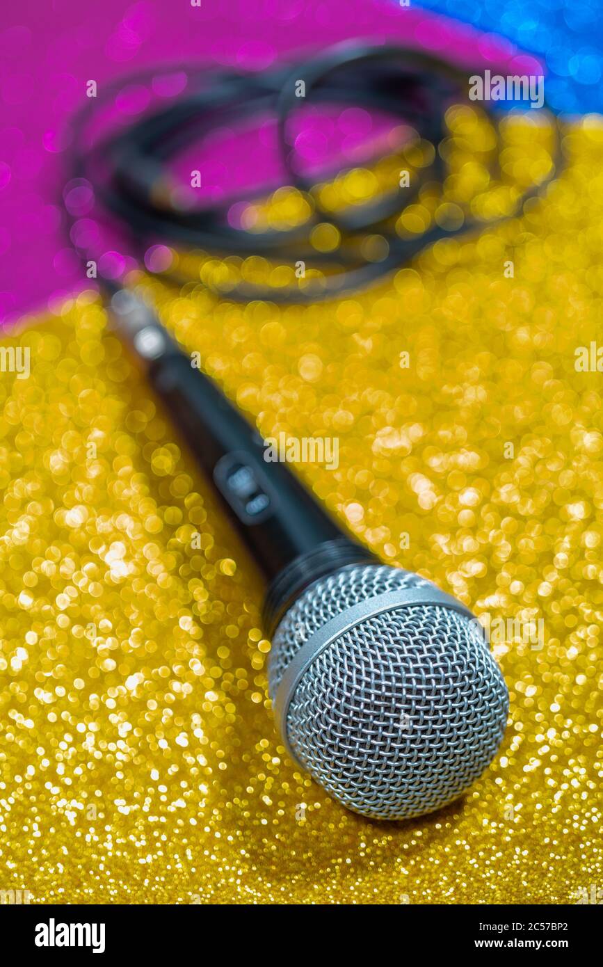 Professional dynamic microphone. Concert microphone for voice recording