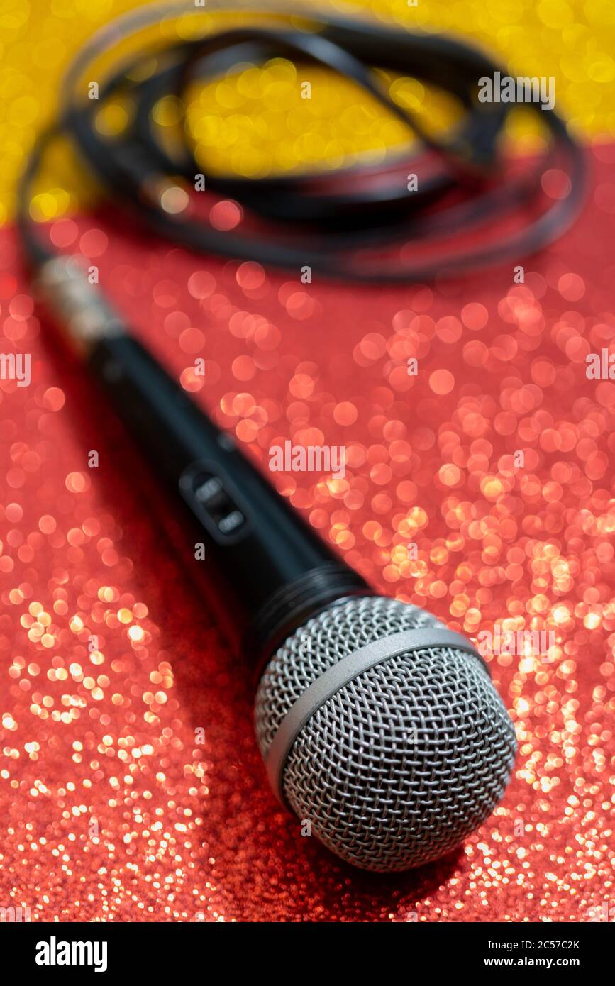 Professional dynamic microphone. Concert microphone for voice recording