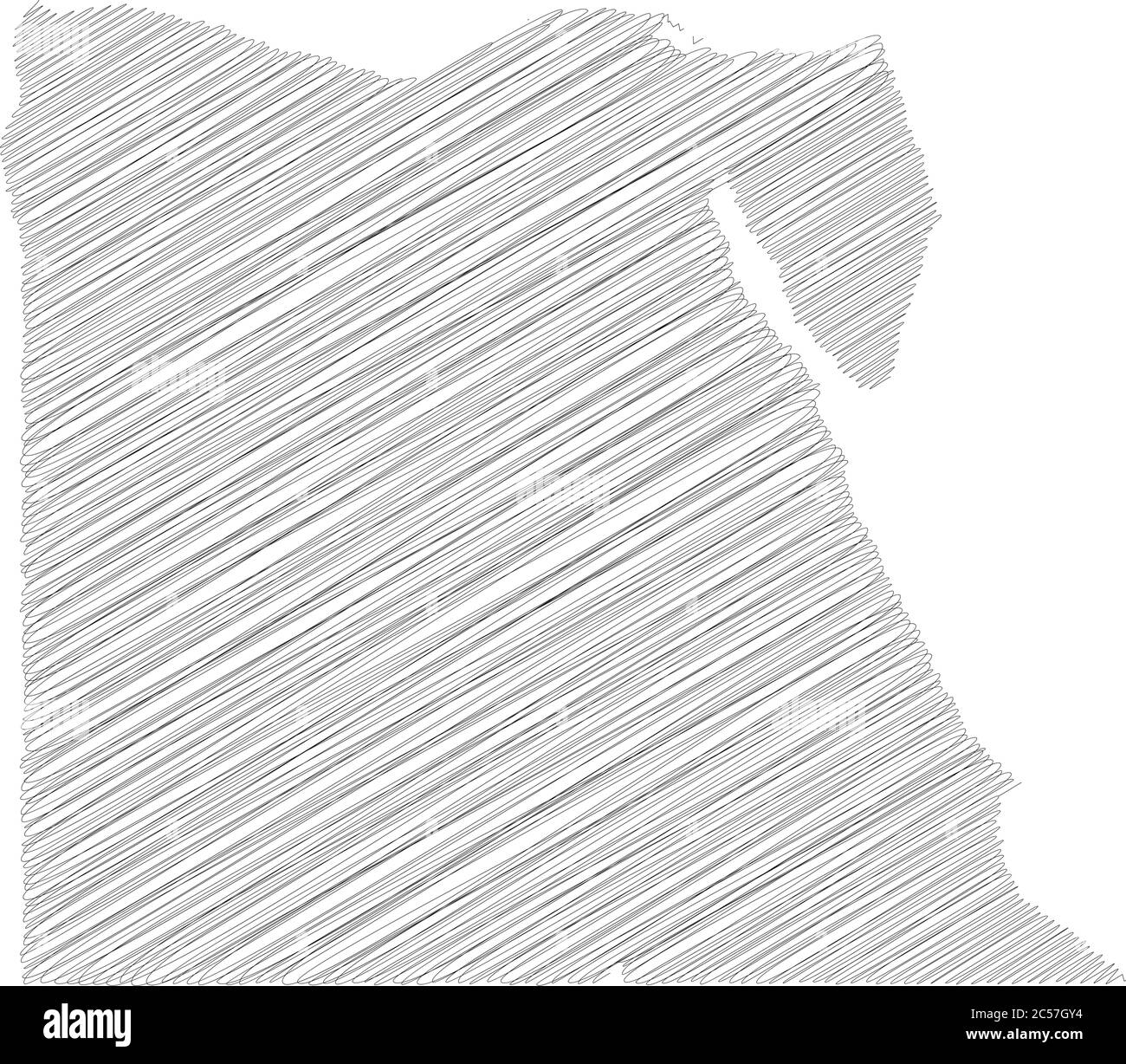 Egypt - pencil scribble sketch silhouette map of country area with ...