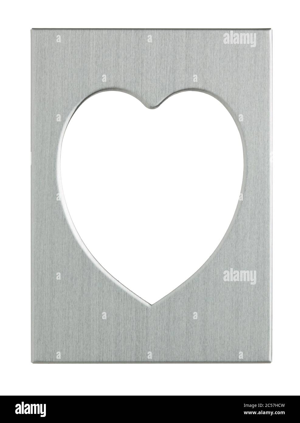 metal picture frame, heart shaped, isolated with clipping path on white ...