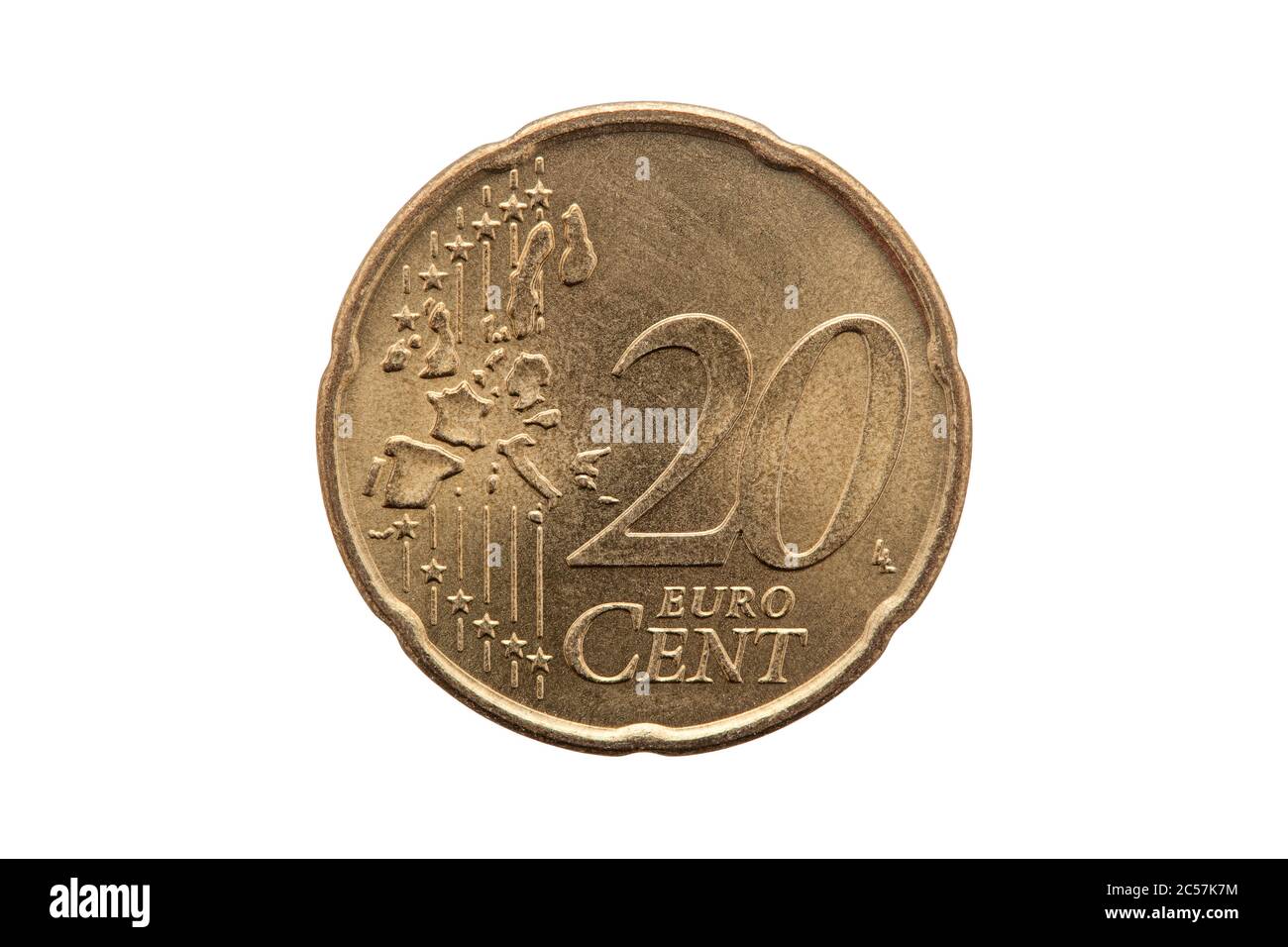 Twenty cent euro coin of Germany dated 2002 cut out and isolated on a white  background Stock Photo - Alamy