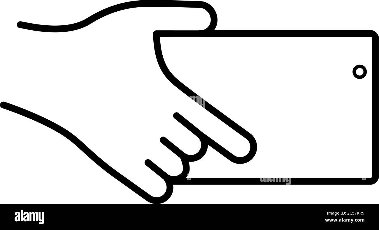 hand using smartphone device line style icon vector illustration design ...