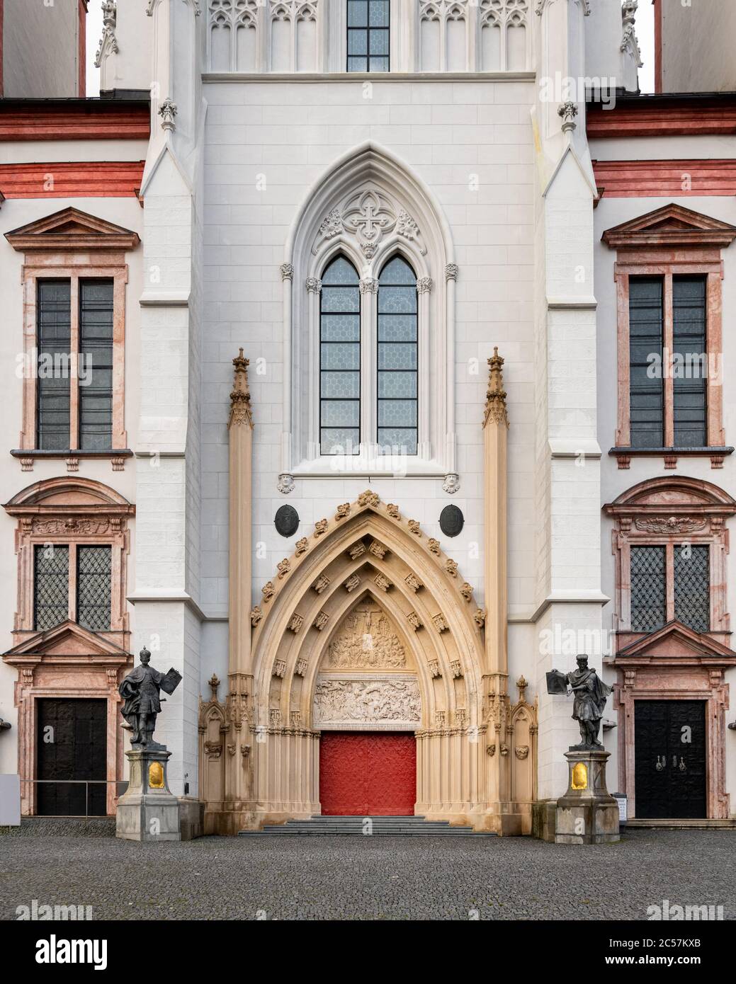 Main entrance of Basilica of the Birth of the Virgin Mary in Mariazell ...