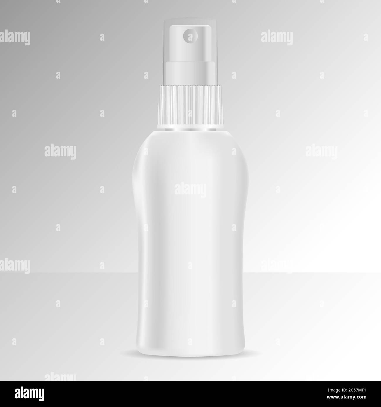 Spray bottle cosmetics mockup. Vector illustration. Blank template for