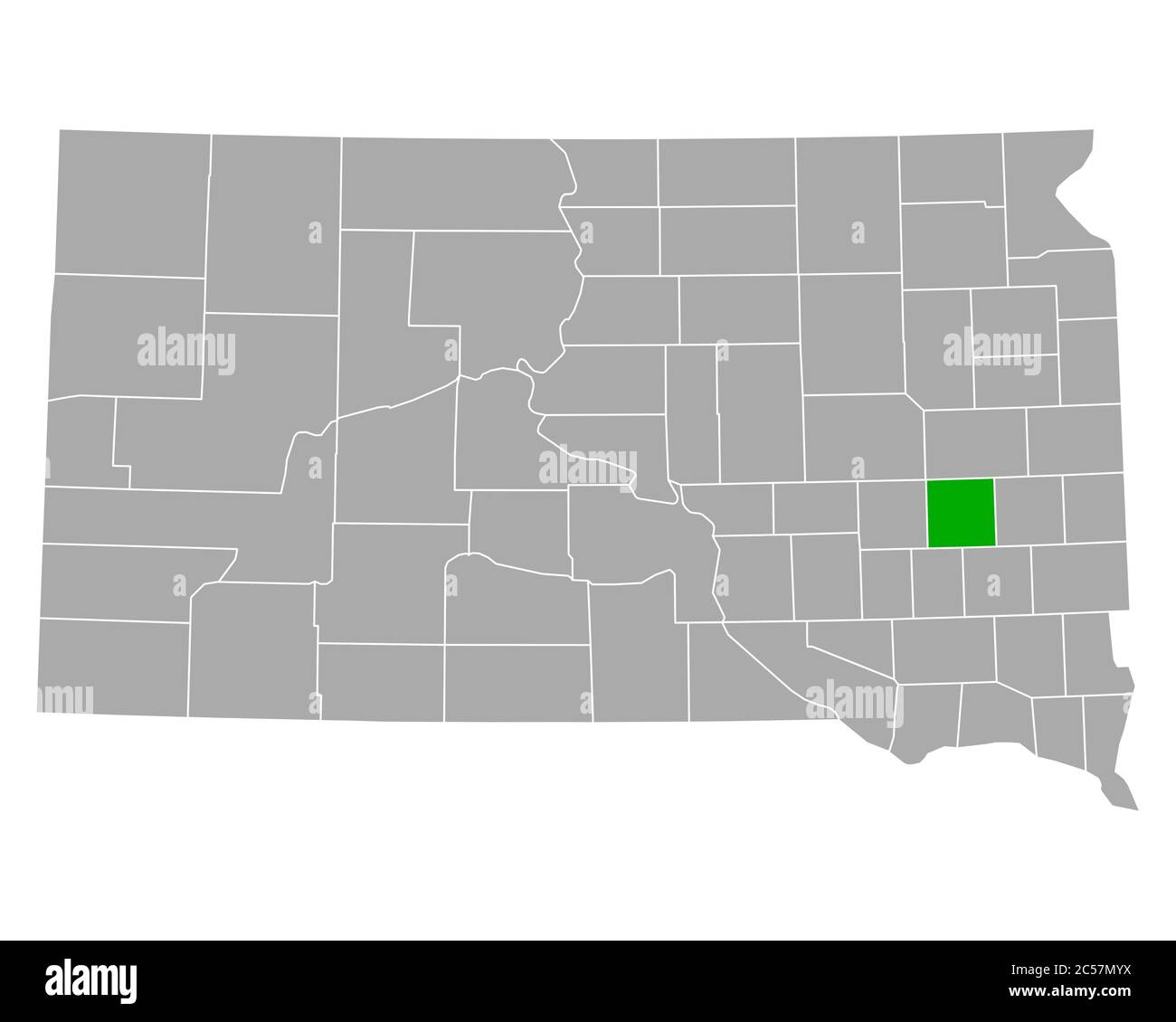 Map of Miner in South Dakota Stock Photo Alamy