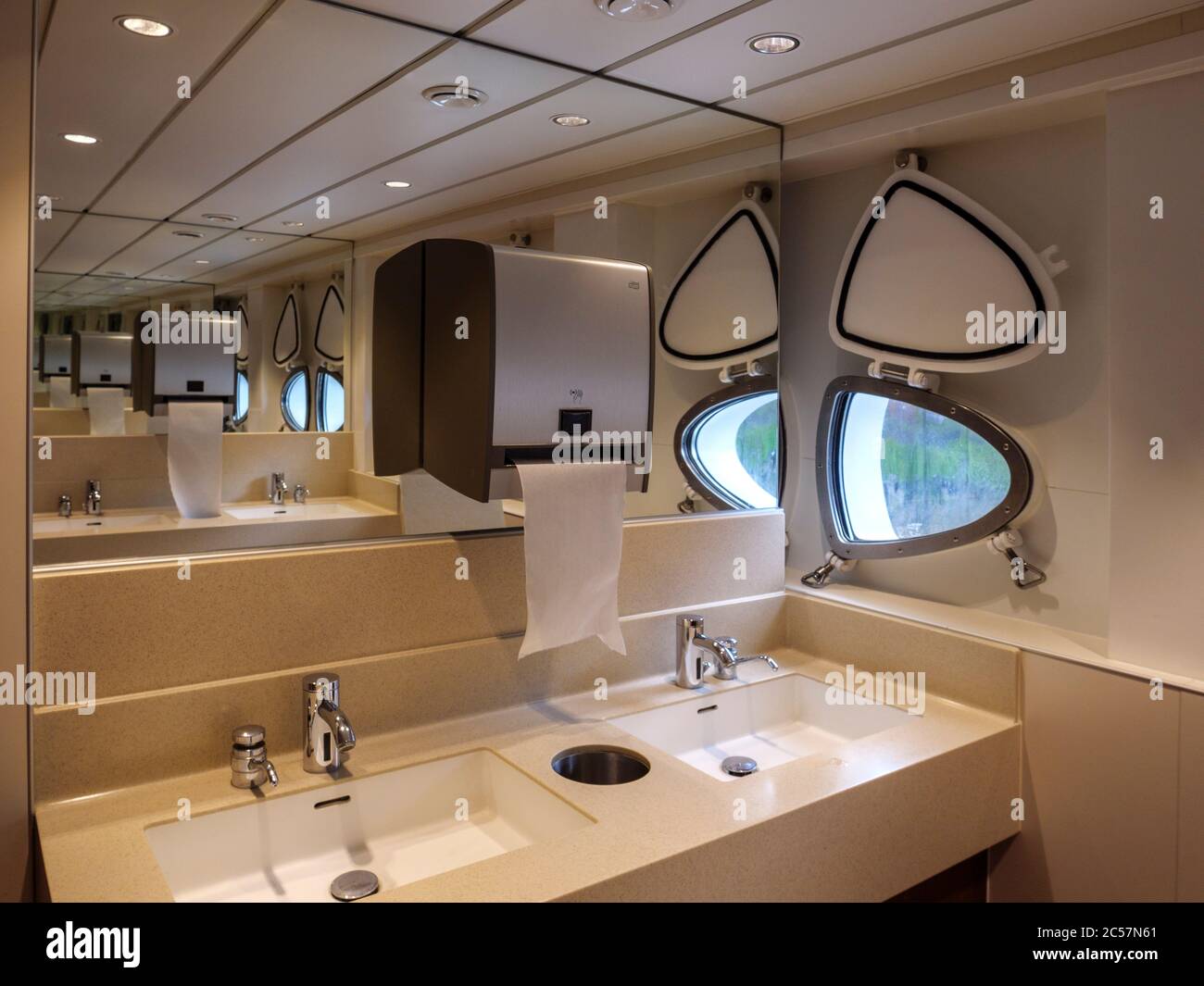 lavatory, Tourist steamer Helgoland - ferry Cuxhaven - Helgoland, Cuxhaven, Lower Saxony, Germany, Europe Stock Photo
